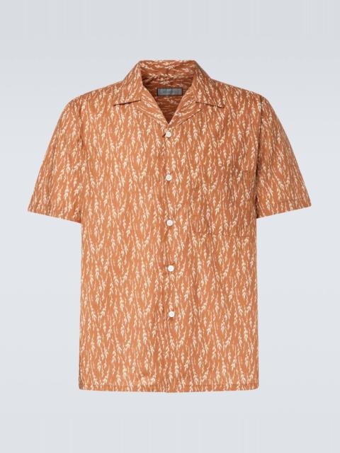 Printed cotton-blend bowling shirt