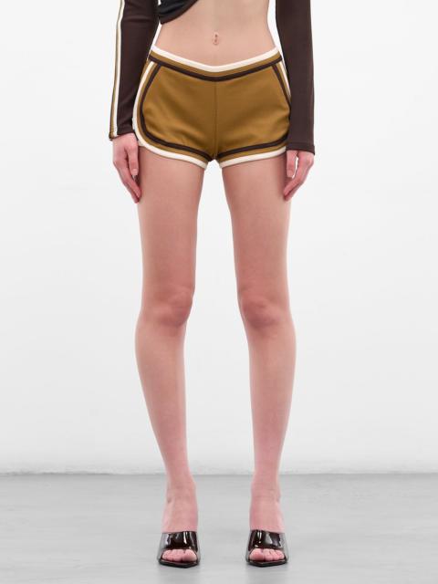 Verner Brown Ribbed Track Shorts