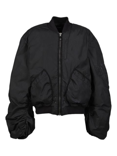 gathered-effect bomber jacket