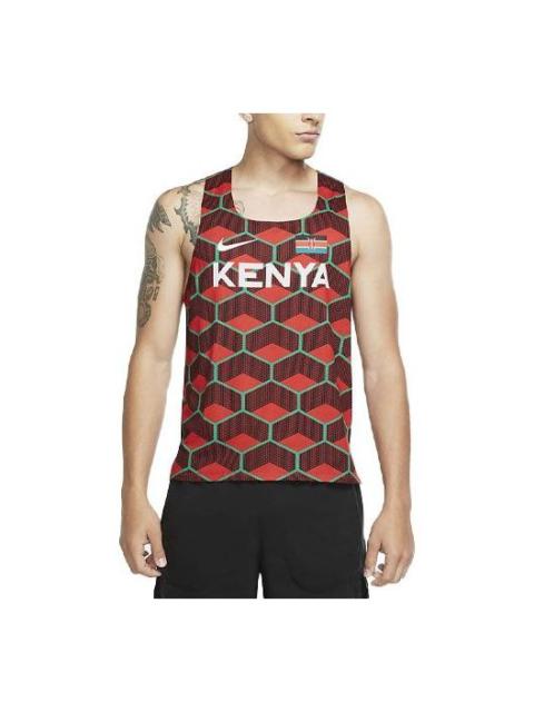 Nike AeroSwift Team Kenya Training Running Sports Vest Red CV0372-673