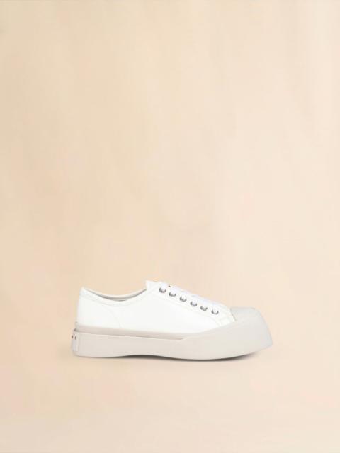 WHITE NAPPA LEATHER PABLO LACE-UP SNEAKER