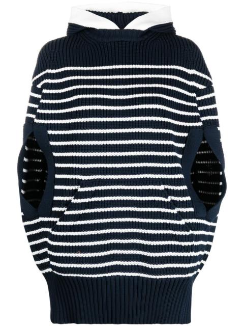 striped knitted hoodie