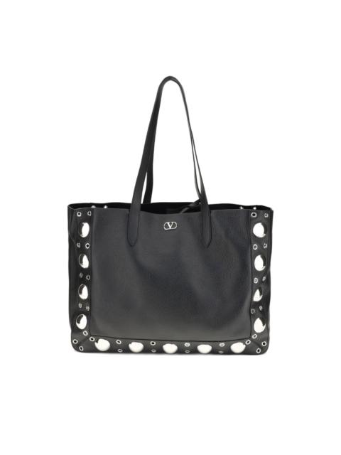 eyelet-embellished shoulder bag