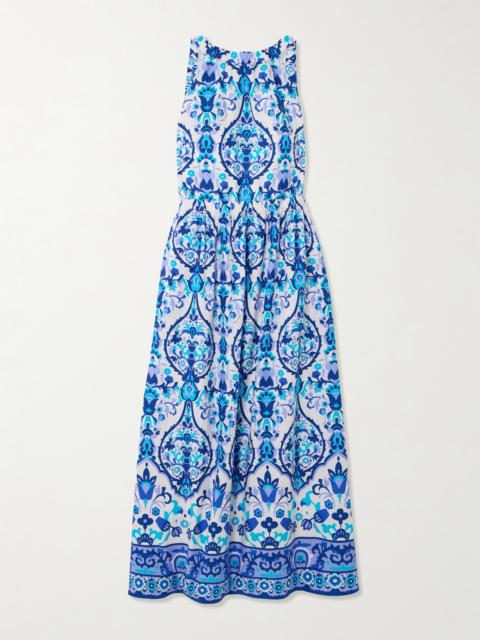 Colomba Open-back Floral-print Cotton-poplin Maxi Dress