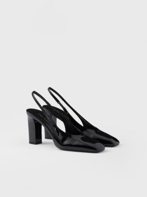 Patent leather slingback pumps