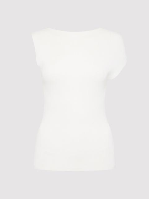 Asymmetric Knit Top - Off White