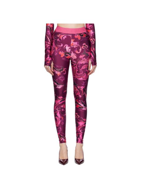 Pink & Purple Lycra Barocco Leggings