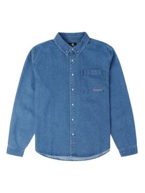 Converse Oxford Long Sleeve Denim Shirt 'Indigo Blue' 10025071-A01