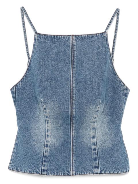 Apron Relik tie-back denim top