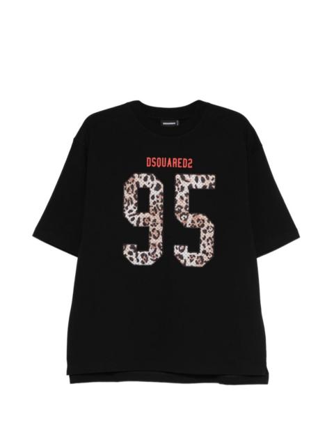 animal print number t-shirt