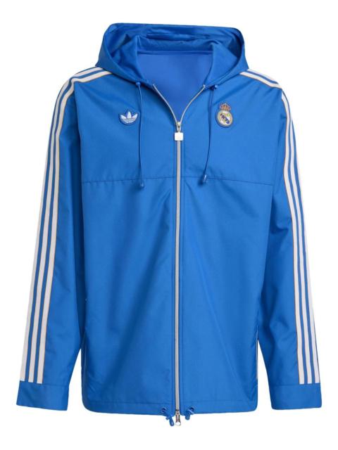 Real Madrid three-stripe hooded jacket