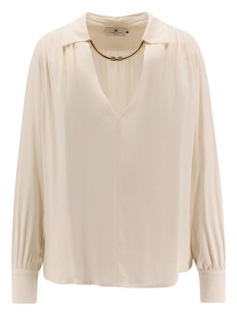 collar-detail blouse