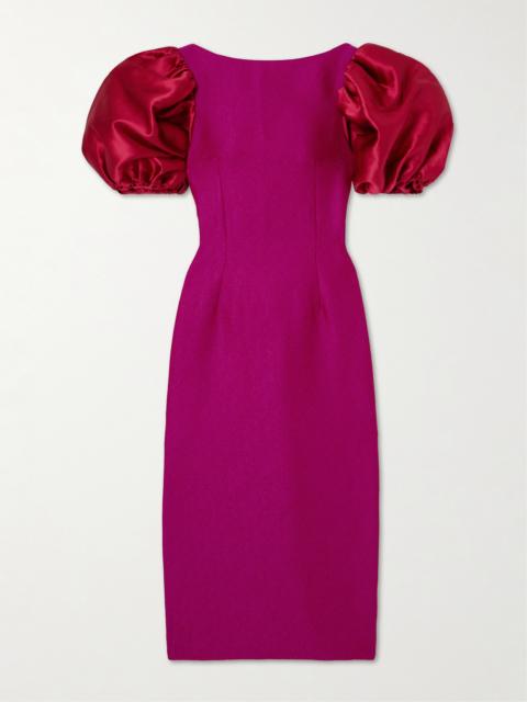 Suzanne Faille-trimmed Crepe Midi Dress