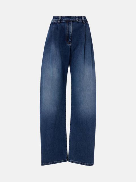 Mid-rise wide-leg jeans