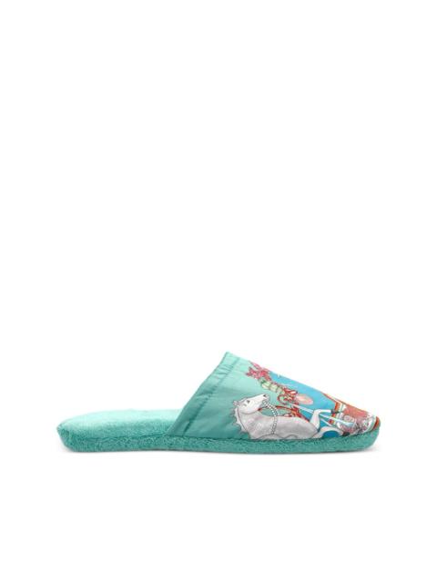 printed slip-on slippers