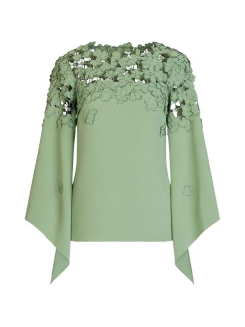 long-sleeve embroidered blouse