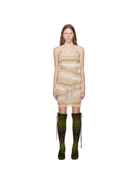 SSENSE Exclusive Beige & White Wave Minidress