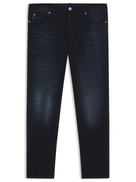 SLIM-FIT JEANS IN BLUE-BLACK STRETCH DENIM