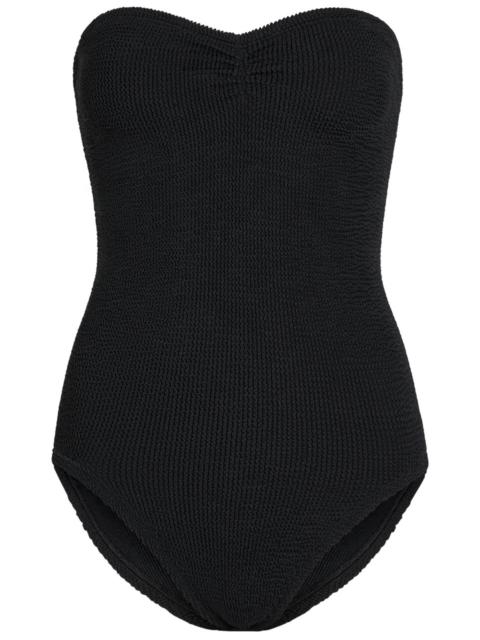 Hunza G Brooke Strapless Crinkle Swimsuit