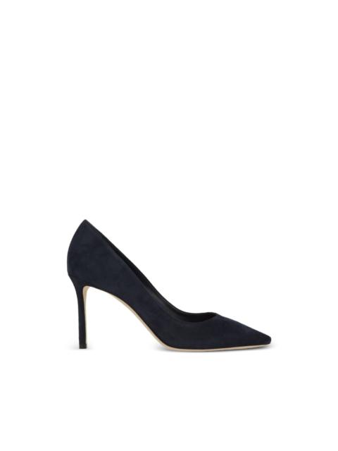 Romy 85 pointed-toe suede pumps
