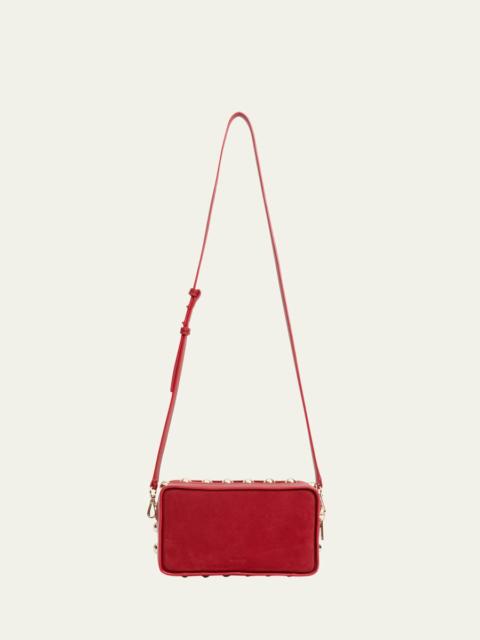 Amaya Studded Suede & Leather Camera Bag