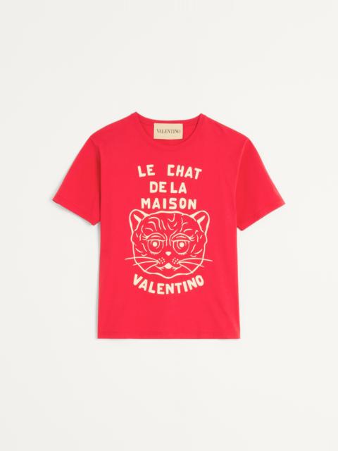 COTTON T-SHIRT WITH CHAT DE LA MAISON PRINT