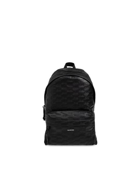 BB logo-embossed leather backpack