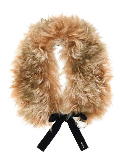Prada shearling ribbon scarf | REVERSIBLE
