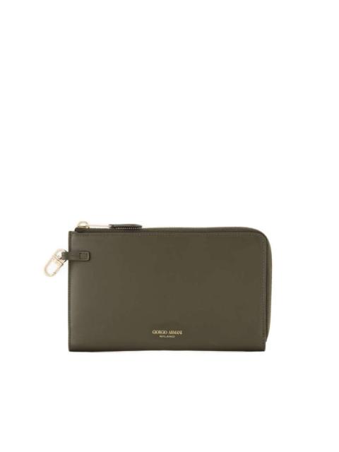 zip-around clasp wallet