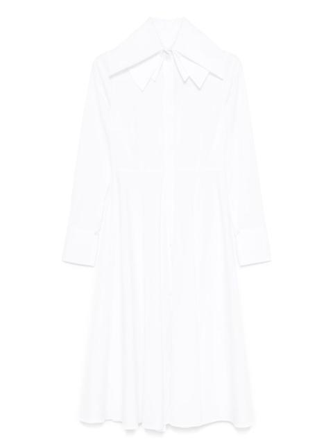 layered-collar shirt dress