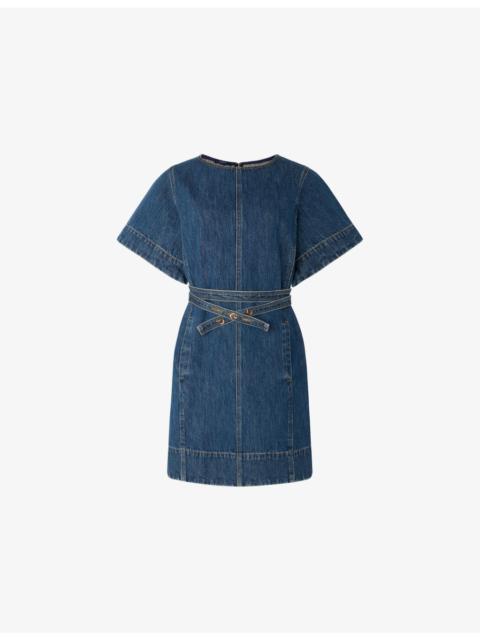 Eclair Belted Denim Mini Dress