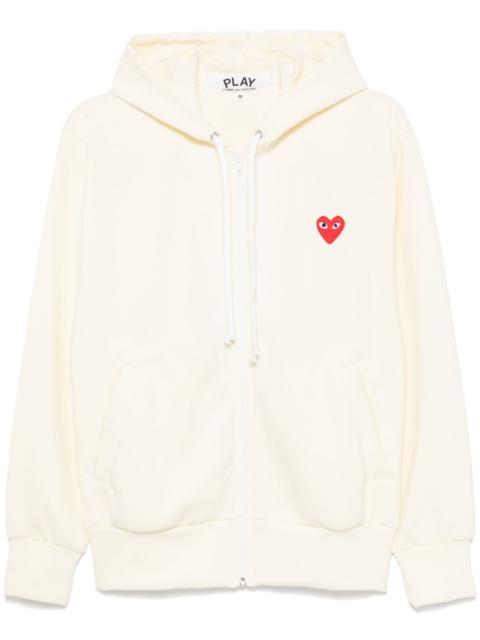 heart-motif zip-up hoodie