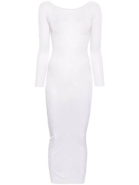 fine-ribbed semi-sheer maxi dress