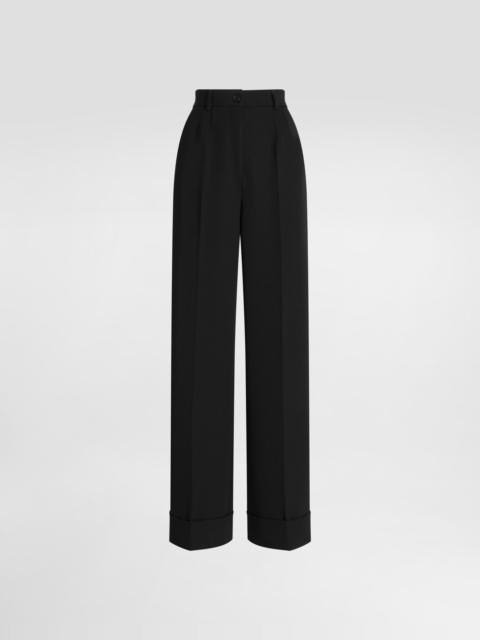 Wool gabardine trousers