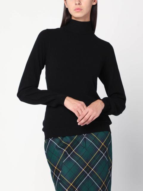 Black turtleneck sweater with crossed details