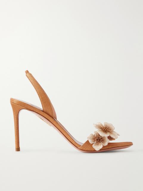 Passionflower 85 Embellished Raffia Slingback Sandals