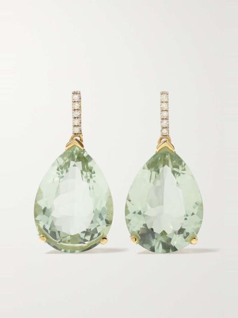 14-karat gold, amethyst and diamond earrings