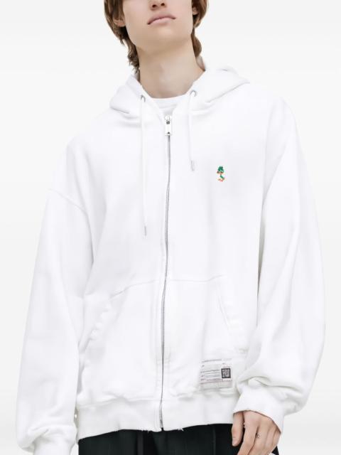 embroidered zip-up hoodie