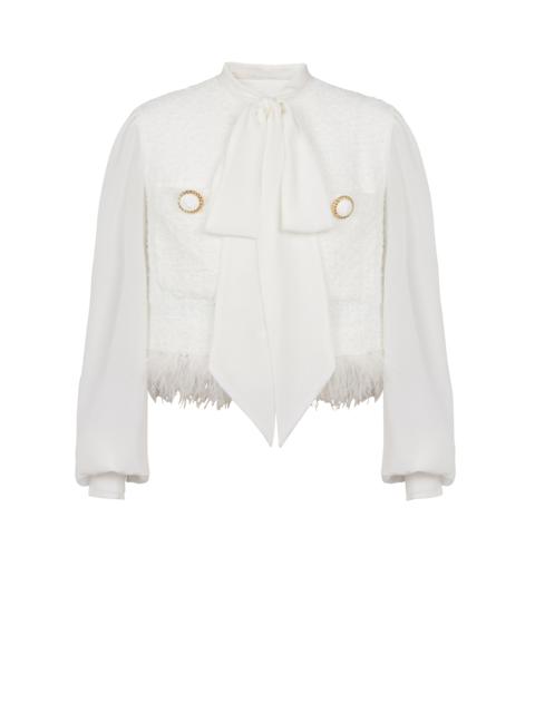 Tweed and crepe jacket