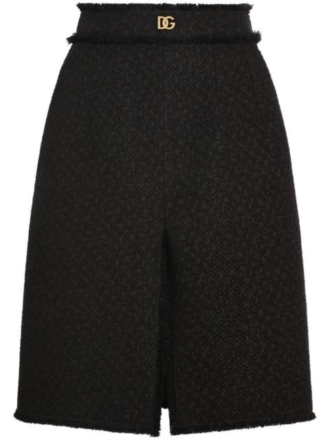 tweed midi skirt