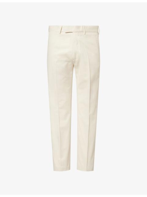 Brush Tapered-Leg Cotton Chino Trousers