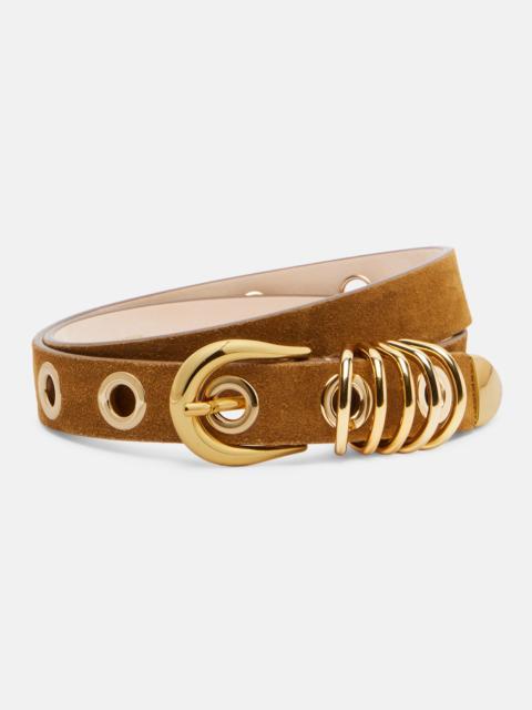 Rivet suede belt
