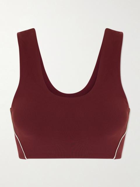 Wunder Train Piped Stretch-jersey Sports Bra