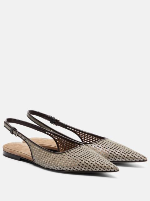 Monili leather slingback ballet flats
