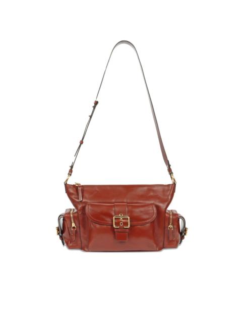 Camera leather crossbody bag