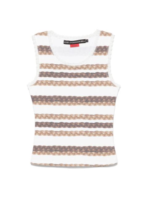 hair braid-stripe tank top