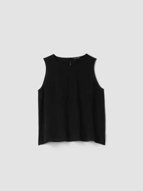 Silk Georgette Crepe Round Neck Tank