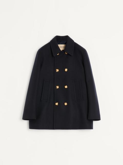 VALENTINO DOUBLE-BREASTED WOOL FELT COAT