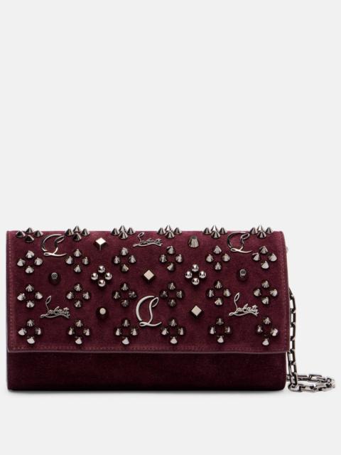 Paloma studded suede wallet on chain