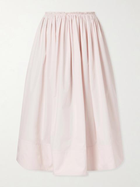 Shiva Gathered Cotton-poplin Maxi Skirt